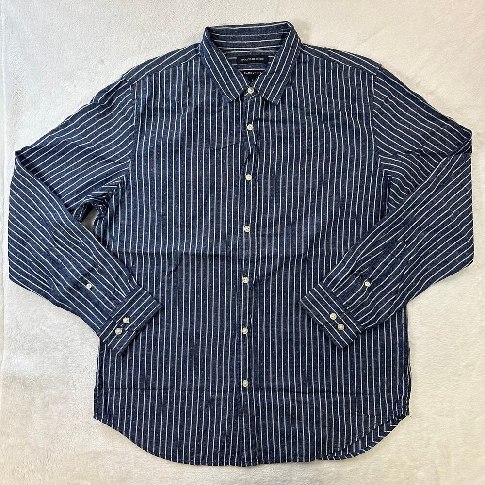 Banana Republic Men’s Camden Fit Button Up Long Sleeve Shirt Western Cottage L